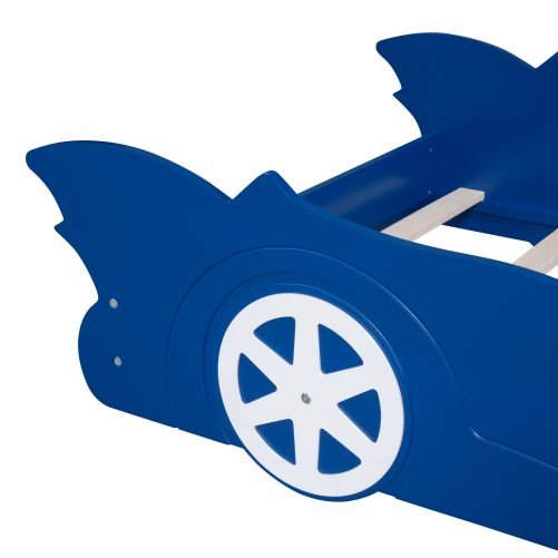 Race Car Shaped Twin Size Platform Bed With Four Wheels