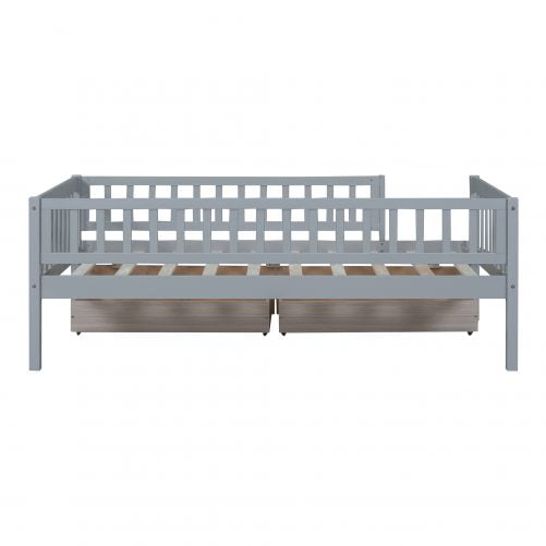 Wooden Twin Size Daybed With Two Drawers