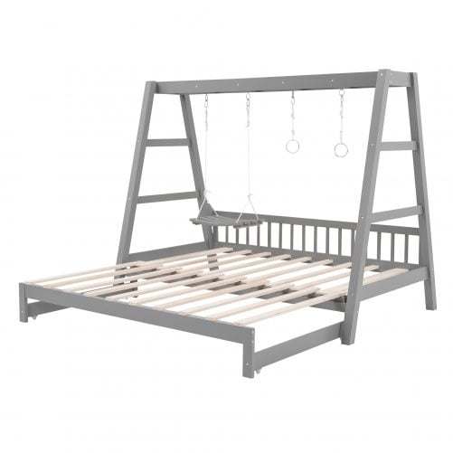 Extendable Twin Daybed with Swing and Ring Handles