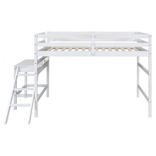 Full Size Loft Bed With Platform and Ladder