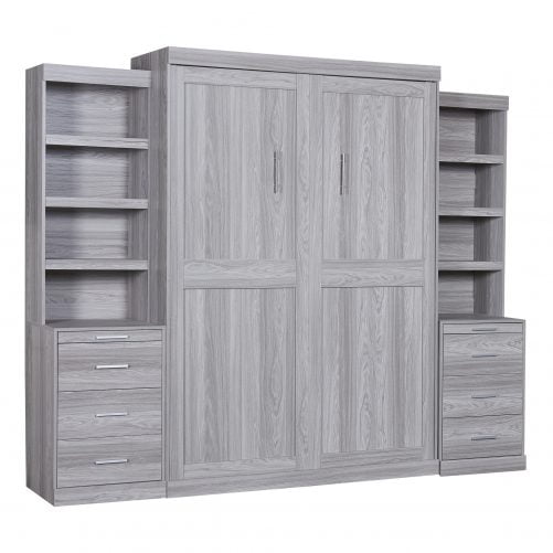 Full Size Murphy Bed with Storage Shelves and Drawers