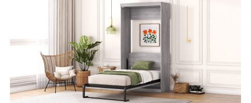Twin Size Murphy Bed, Can Be Folded Into A Cabinet