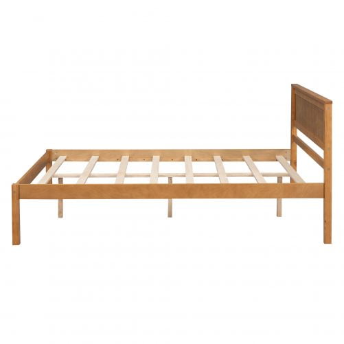 Full Size Platform Bed Frame With Headboard, Wood Slat Support, No Box Spring Needed