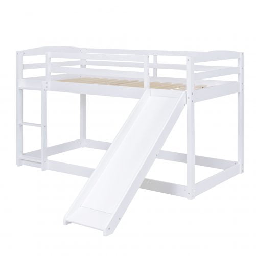 Twin Over Twin Bunk Bed With Convertible Slide And Ladder