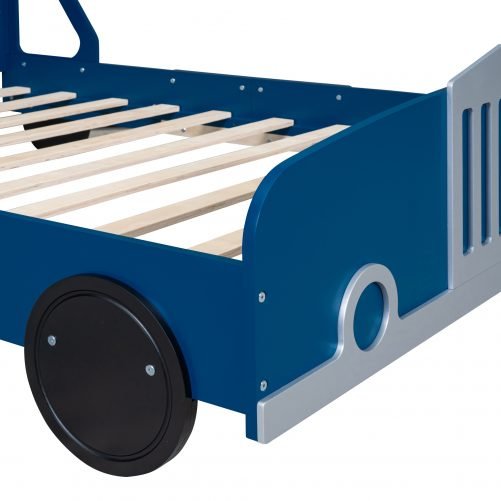 Full Size Car-Shaped Platform Bed With Wheels
