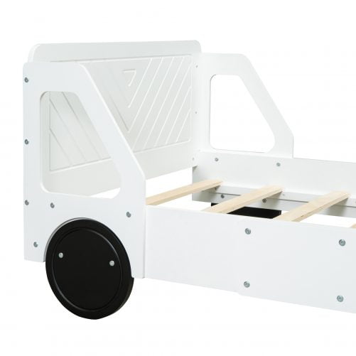 Twin Size Car-shaped Platform Bed With Wheels