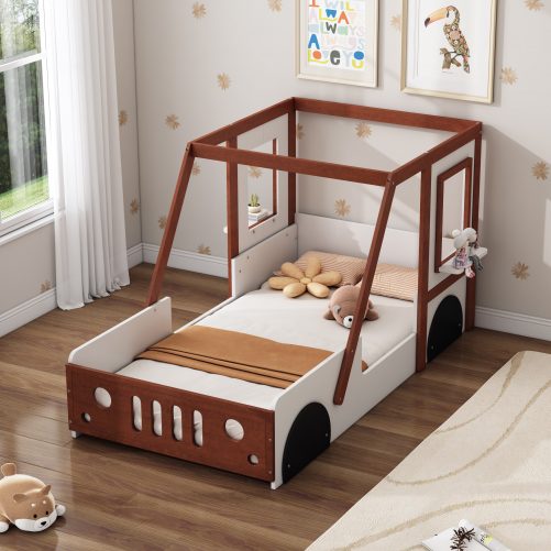 Twin Size Car-Shaped Platform Bed For Kids