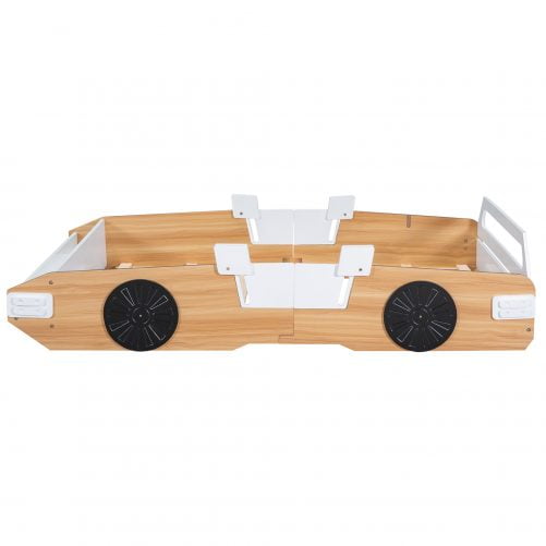 Wood Full Size Racing Car Bed With Door Design And Storage