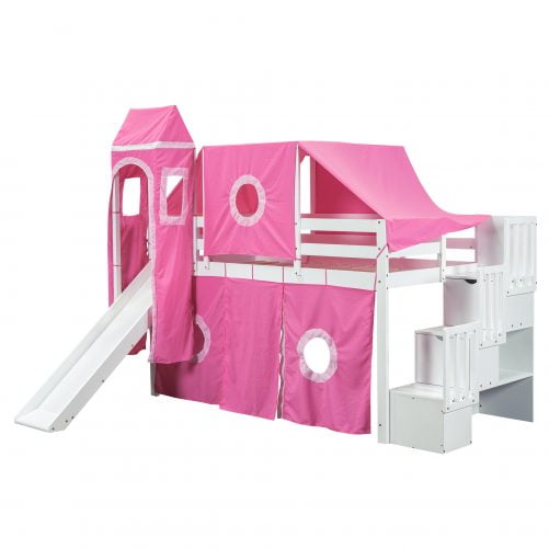 Twin Size Loft Bed With Tent And Tower