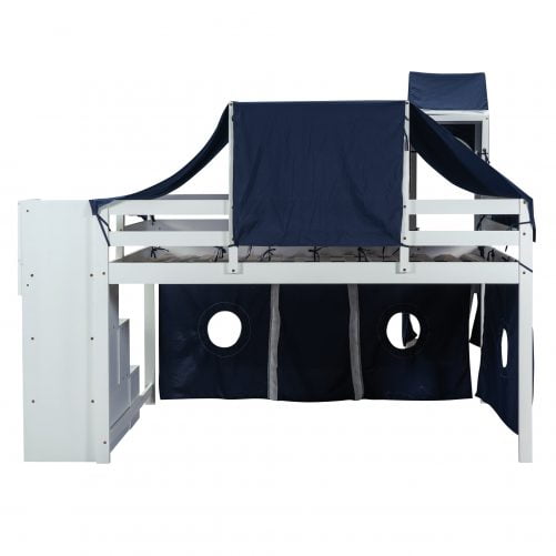 Full Size Loft Bed With Tent And Tower