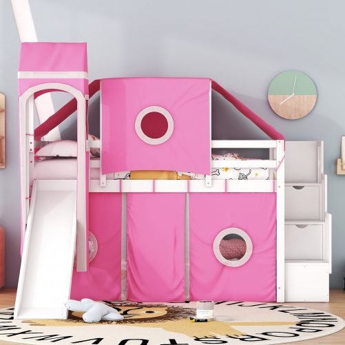 Twin Size Loft Bed With Tent And Tower