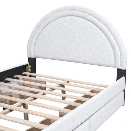 Teddy Upholstered Platform Bed With Four Drawers, Full Size