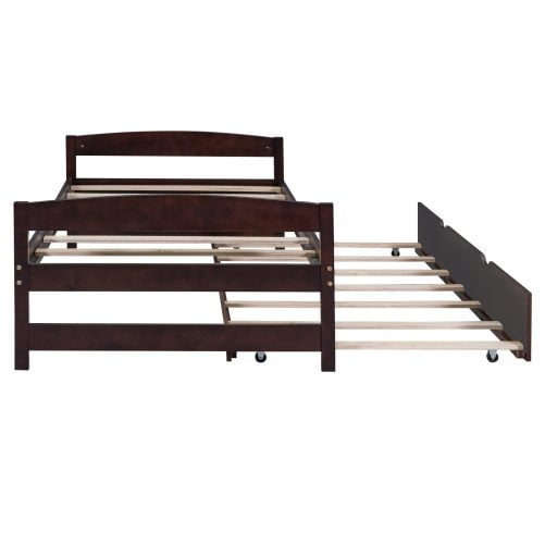 Twin Size Platform Bed with Twin Size Trundle