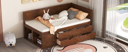 Twin Size Daybed With Drawers And Shelves