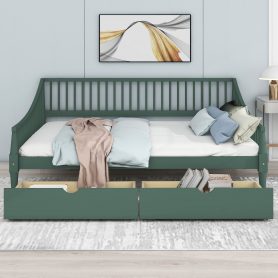 Full Size Daybed with Two Storage Drawers and Support Legs