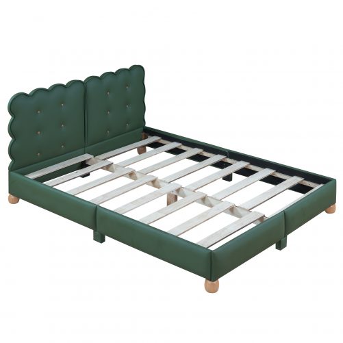 Queen Size Upholstered Platform Bed With Support Legs
