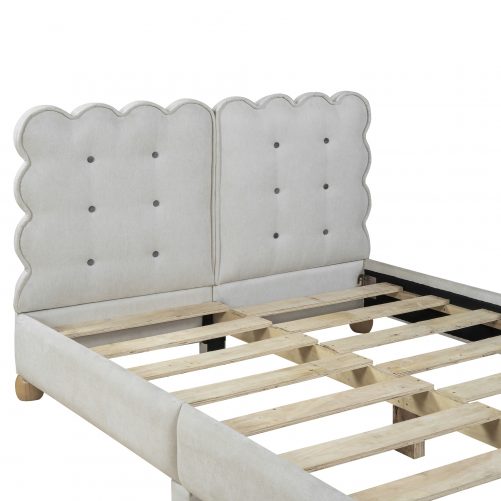 Full Size Upholstered Platform Bed With Support Legs