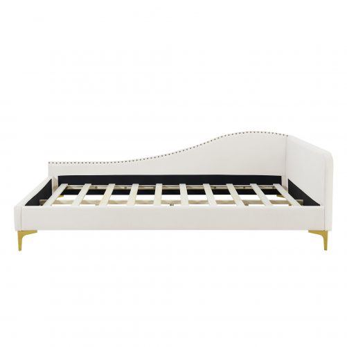 Full Size Upholstered Daybed With Headboard, Armrest, And Support Legs