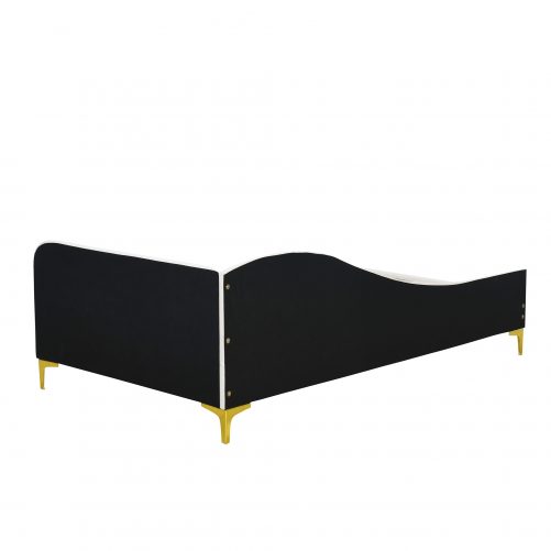 Twin Size Upholstered Daybed With Headboard, Armrest, And Support Legs