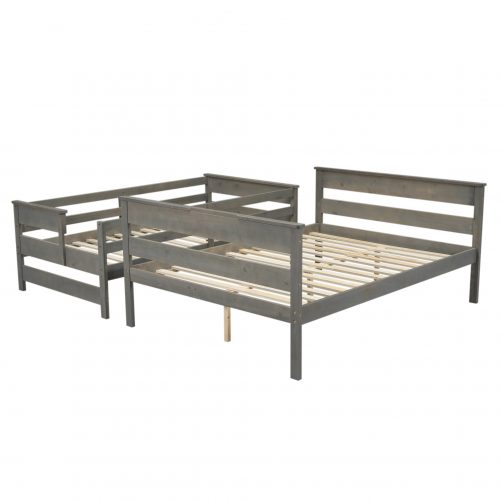 Wood Twin XL over Queen Bunk Bed with Ladder