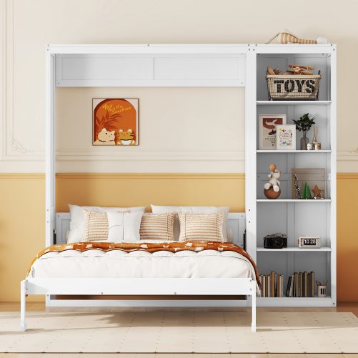 Full Size Murphy Bed Wall Bed with Shelves