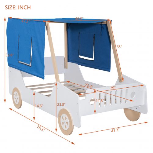 Twin Size Jeep-shaped Bed With Tents