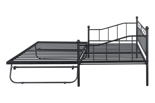 Twin Size Metal Daybed with Pop-up Trundle