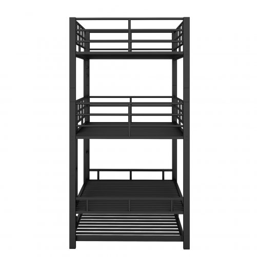 Metal Twin Size Triple Bunk Bed With Trundle