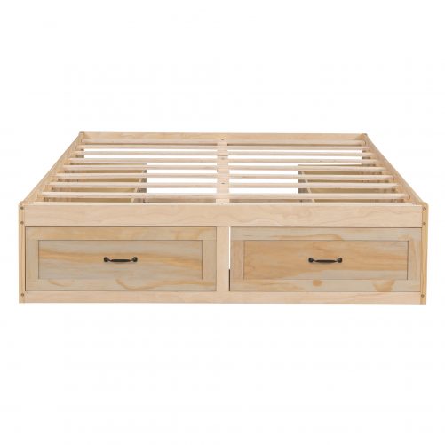 Queen Size Platform Bed With 6 Storage Drawers