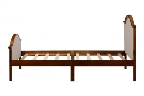 Twin Size Platform Bed With Upholstered Headboard And Footboard