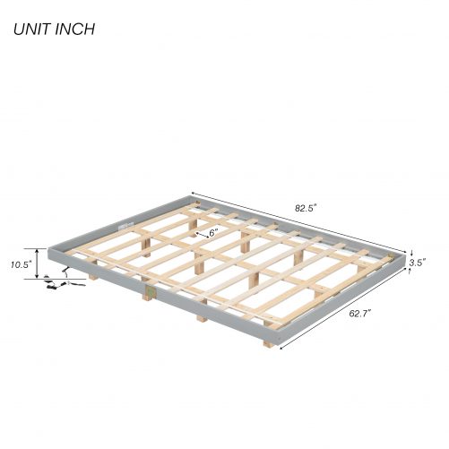 Queen Size Floating Bed with LED Lights Underneath