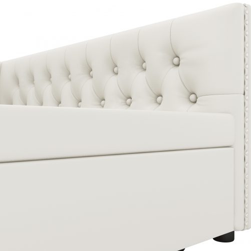 Full Size Upholstered Daybed With Twin Trundle