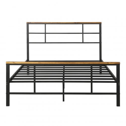Metal Bed With Wood Decoration（Twin Size）