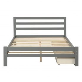 Wood Platform Bed With Two Drawers, Full Size